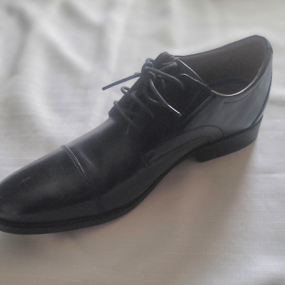 Clark's Men's 14M Extreme Comfort Whiddon Cap-Toe Oxford Black Leather Shoes